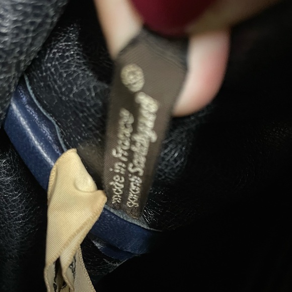 Christian Dior Vintage Trotter mini Boston Bag Navy Ivory Handbag Well Loved - Picture 15 of 15